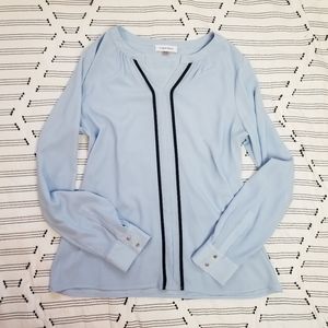 Calvin Klein - Sky blue contrast stripe blouse